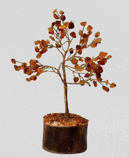 Natural Carnelian Crystal Tree – 300 Bead Tree for Decor